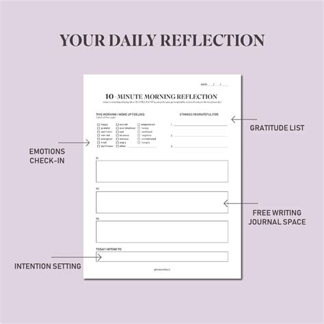 Morning Reflection Template Themantraco Daily Reflection Morning