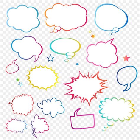 Colorful Speech Bubbles Vector Png Images Set Of Colorful Abstract