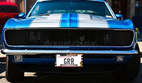 Blue Vintage Muscle Car Stock Image Image Of Transportation 20809243