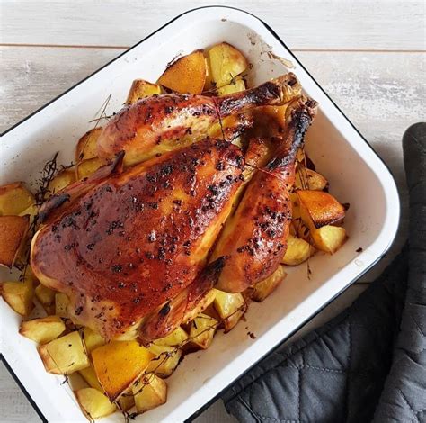 Recept hele kip uit de oven met honing en mosterd Recept