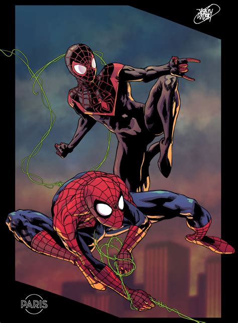Spider Man Peter Parker And Miles Morales By Paris Alleyne