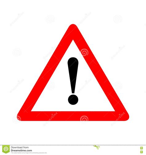 Red Triangle Caution Warning Alert Sign Vector Illustration Isolated