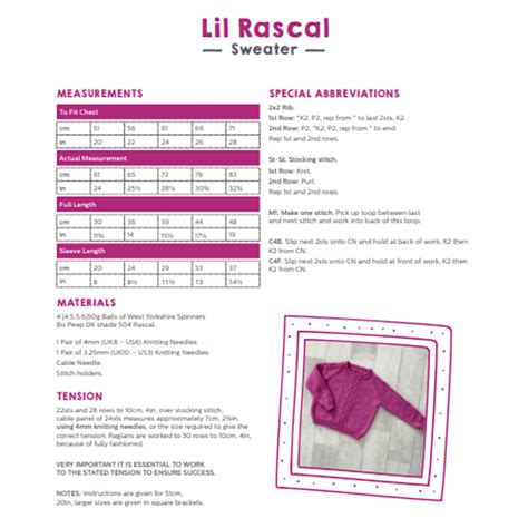 Girl S Lil Rascal Round Neck Sweater Knitting Pattern Wys Bo Peep Dk Knitting Yarn Wysp 58998