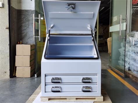 white steel toolbox mm truck box ute box industrial   drawers
