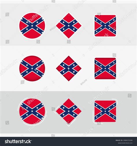 Confederate Flag Icons Set Vector Flag Stock Vector Royalty Free