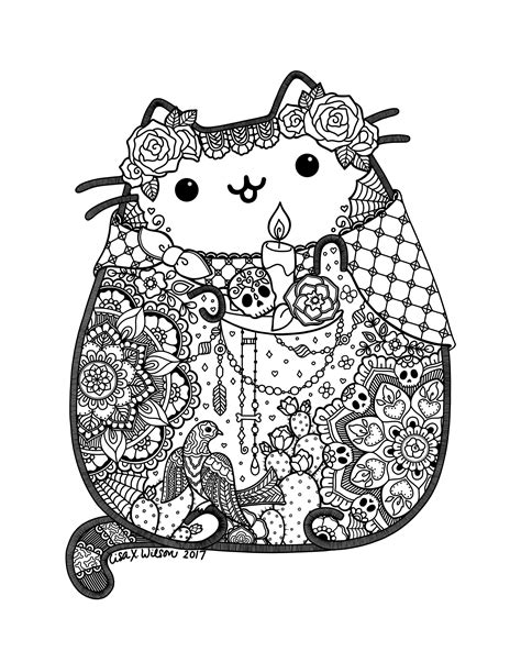 Pusheen cat swimming under the sea coloring pages. Pin by Paula Mercer on halloween | Pusheen coloring pages ...
