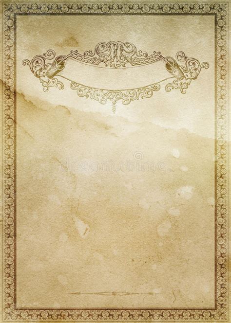 Old Paper Background With Vintage Border Stock Photo Image Of Paper