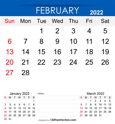 Free Free Printable February 2022 Calendar