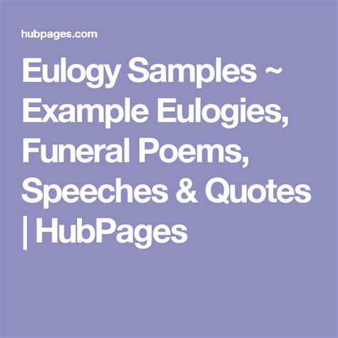 Eulogy Samples ~ Example Eulogies Funeral Poems Speeches And Quotes
