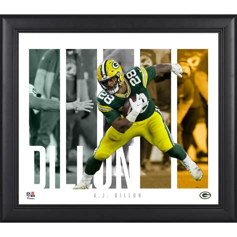 Fanatics Authentic Aj Dillon Green Bay Packers Framed 15 X 17 Player