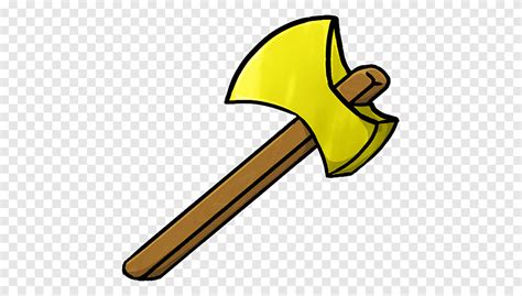 Minecraft Icon 1 4 Gold Axe Brown And Yellow Axe Illustration Png