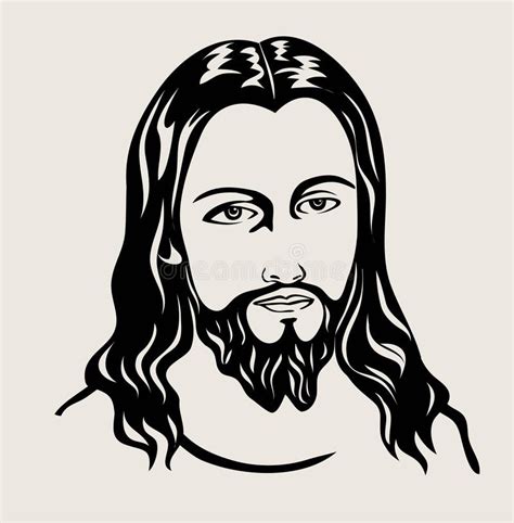 Jesus Christ Face Sketch Kunst Vectorontwerp Vector Illustratie