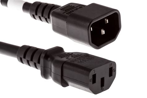 Ac Power Cord C14 To C13 18 Awg 6 Ft Black