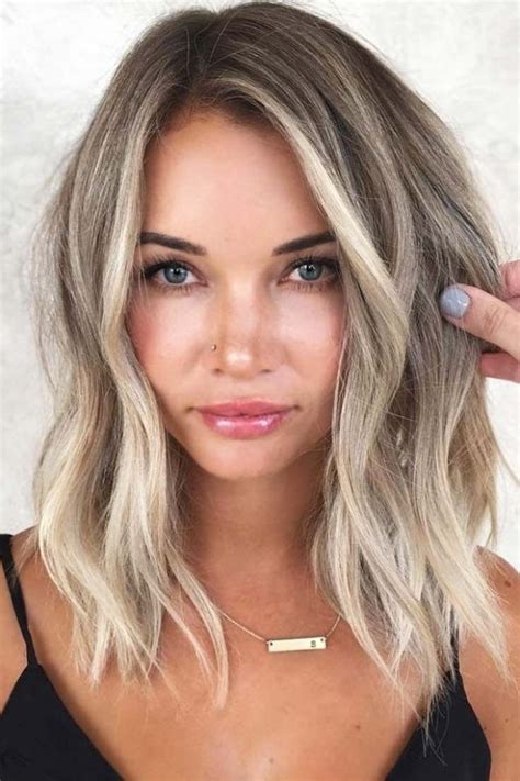 50 Trendy Hair Colors To Wear In Winter Buttery Blonde Lob Haircut
