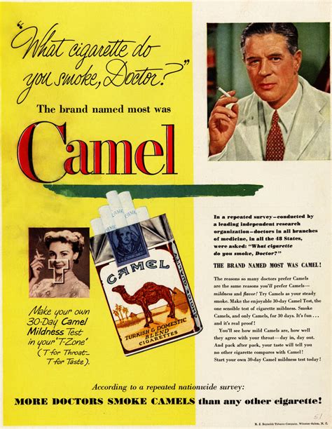 Cuando los médicos recomendaban fumar Camel MalditaNicotina