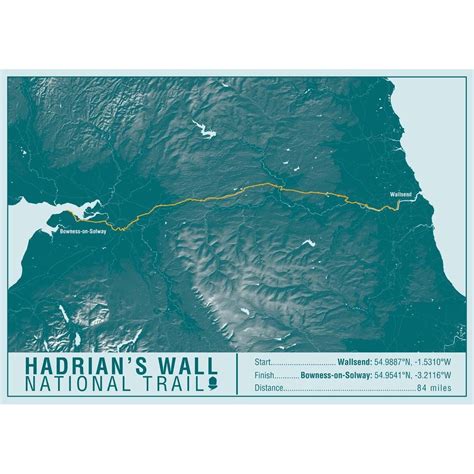Hadrians Wall Path National Trail Map Print The Map Shop Hadrians