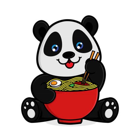 360 Panda Bear Eating Bamboo Cartoon Stock Illustrations Royalty Free