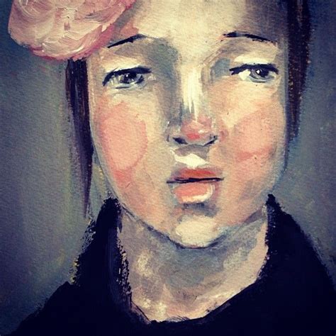 Misty Mawn Face Art Naïve Artist Portrait Painting
