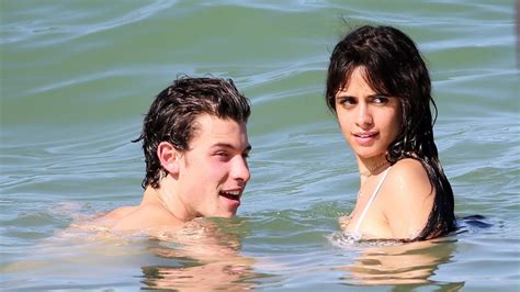 Camila cabello and boyfriend shawn mendes are pictured on the beach at soho beach house, miami, on wednesday. Camila Cabello and Shawn Mendes Pack on the PDA During ...