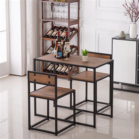 And as we've already made sure each set is perfectly coordinated, you won't have to spend time looking for matching dining tables or dining chairs. Winado Industrial 3-Piece Dining Table and 2 Chair Set for ...