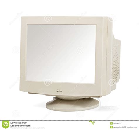 Crt stands for cathode ray tubes, a technology which uses electrons that power pixels that, in turn, create an image on the screen. Vintage Computer Monitor Isolated On White Stock Photo ...