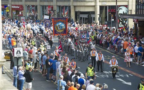 Thousands Line Glasgow Streets For Orange Walk With Four Arrested As Several City Centre Roads