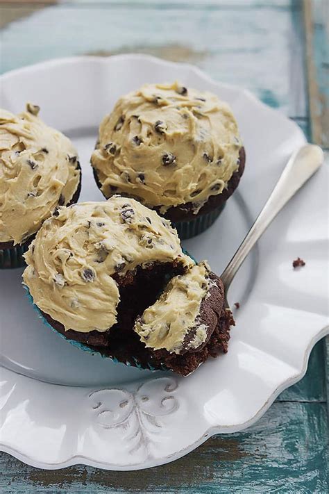 Chocolate Cupcakes With Cream Cheese Cookie Dough Frosting