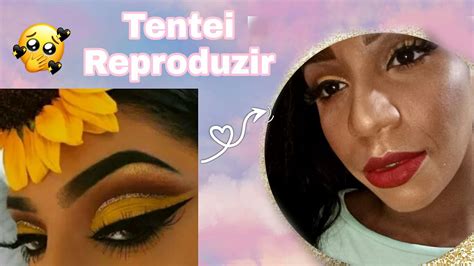 Tentei Imitar Uma Make Amarela Da Samyra Priscila 1 YouTube