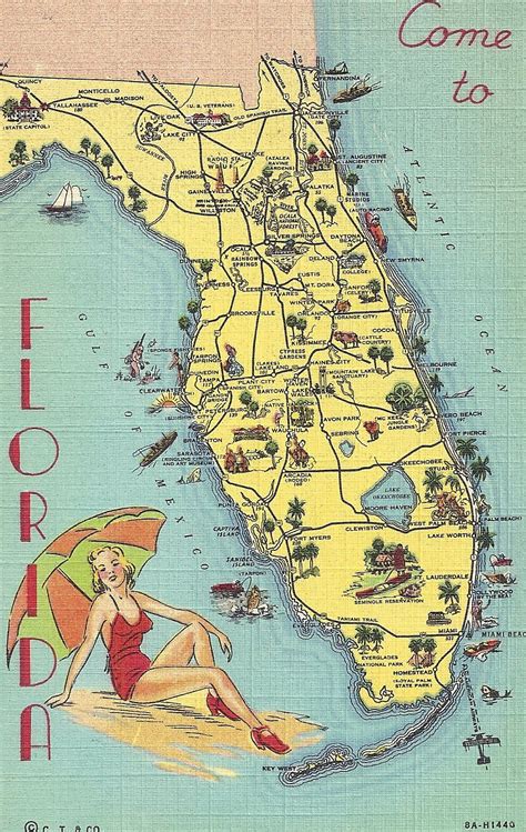 Usa Florida Michelle Flickr Vintage Travel Posters Vintage Map