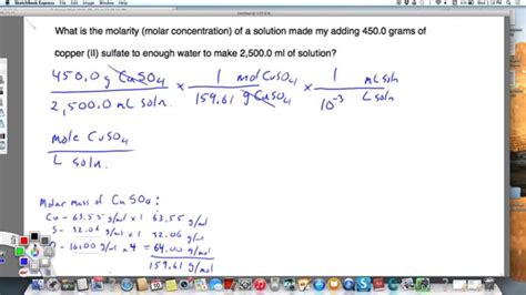 How do i find the concentration of something? Calculating molar concentration - YouTube