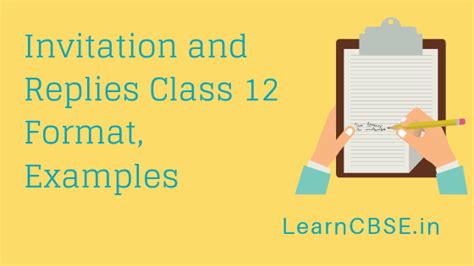 Invitation And Replies Class 12 Format Examples Studyonlineblog