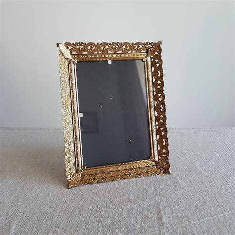 5 X 7 Gold Metal Picture Frame Ornate Milgrain And Etsy Canada Metal