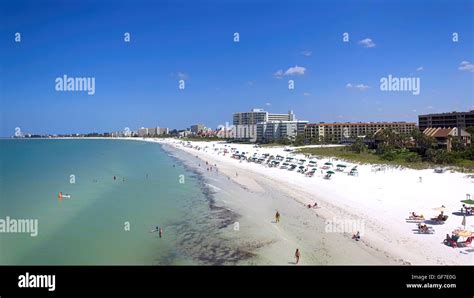 Aerial View Of Siesta Key Beach In Sarasota Fl Stock Photo Alamy