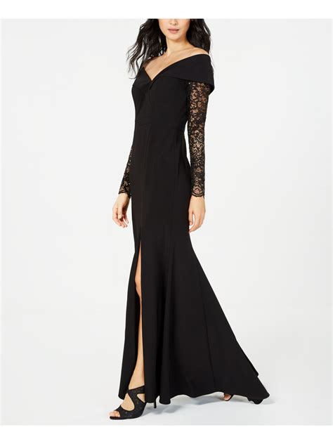 Xscape Womens Black Off Shoulder Maxi Evening Dress Size 10 Ebay