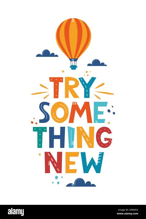 Try Something New Hand Drawn Motivation Lettering Phrase For Poster