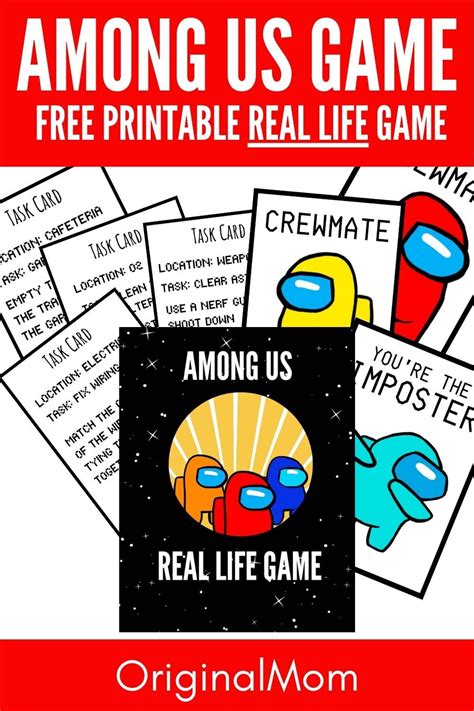 Among Us Free Printable Game In Real Life Play This Super Fun Real