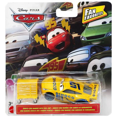 Disney Pixar Cars Fan Favorites Dinoco Cruz Ramirez With Tool Cart