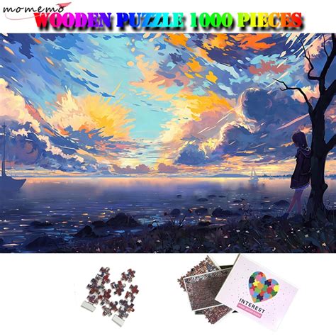 Momemo Beautiful Evening Customized 1000 Pieces Anime Scenery Puzzles