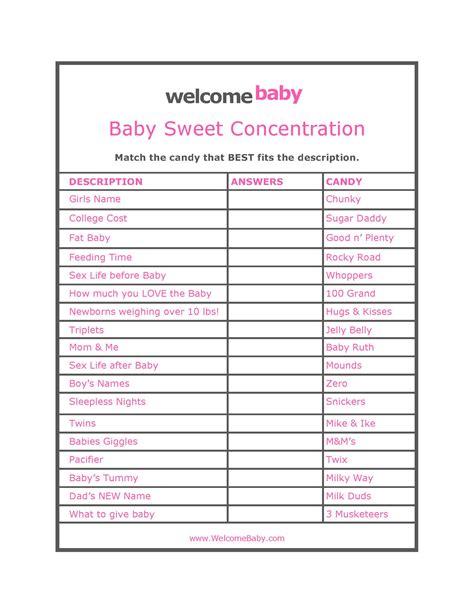 8 Best Images Of Printable Baby Games With Answers Free Printable