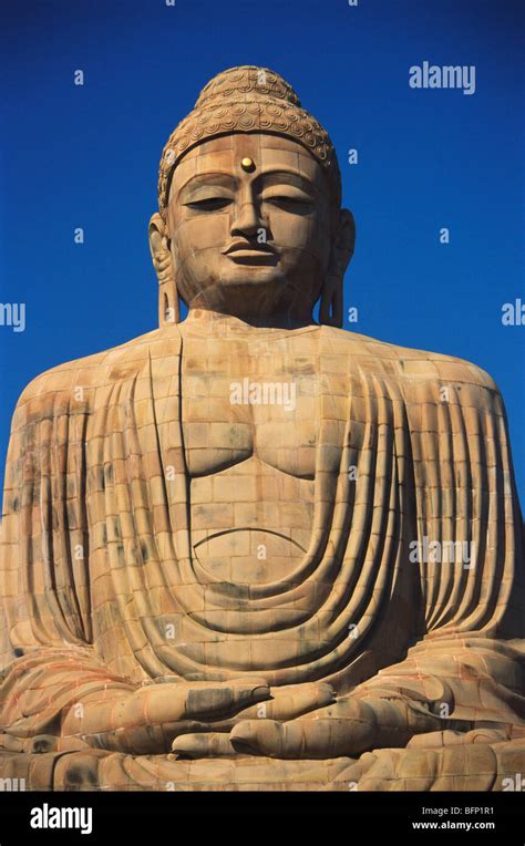 Great Lord Buddha Stone Statue Bodhgaya Bodh Gaya Bihar India