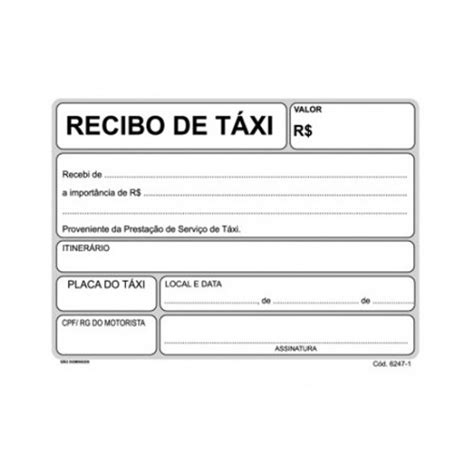 Recibo De Taxi Para Imprimir