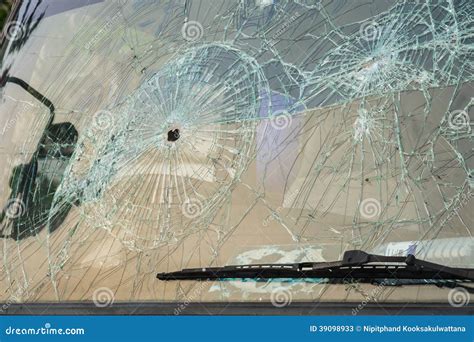 Car With Bullet Holes In The Windshield Stock Photo Image 39098933