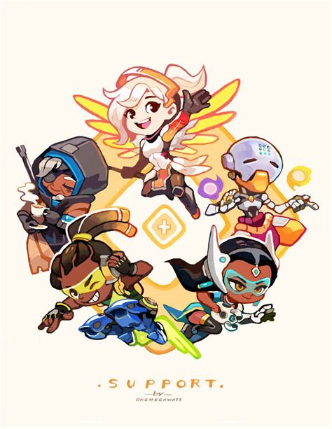 Mercy Ana Symmetra Lucio And Zenyatta Overwatch And 1 More Drawn