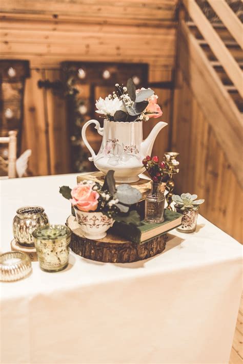 Vintage Teapot And Books Rustic Wedding Centrepiece Vintage Wedding