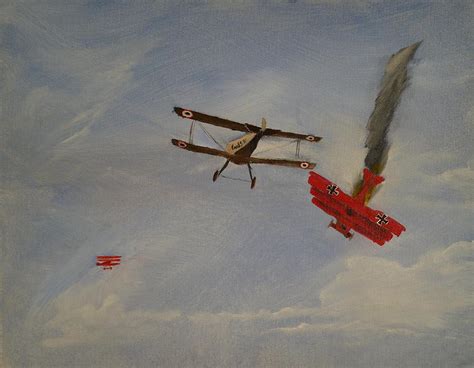 World War I Dogfight 3 Planes In Battle Painting By Carl S Kralich Pixels