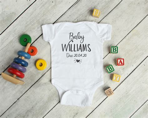 Personalised Pregnancy Announcement Baby Grow Love Letters Ts