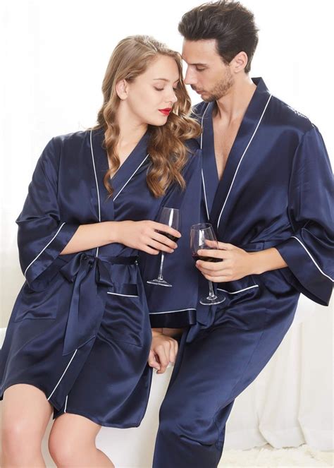 Momme Unique Silk Couple Robes Sleepwear Fashion Sleepwear Women
