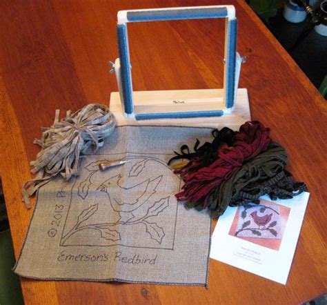Complete Beginner Rug Hooking Kit Frame Pattern Wool And Hook