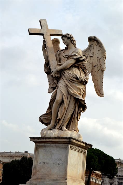 640x1136 Wallpaper Angel Holding Cross Concrete Statue Peakpx
