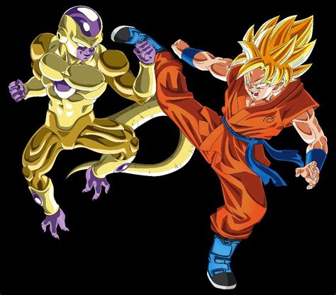 Goku Ssj Vs Golden Freezer Universo 7 Dragon Ball Z Dragon Ball Goku
